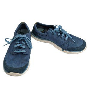 Teva Womens Wander Lace Up Suede and Canvas Blue Sneaker Size 8.5